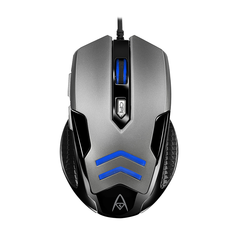 Adesso IMOUSE X1 Gaming Mouse - USB - Optical - 6 Button(s) - Black, Grey - Right-handed